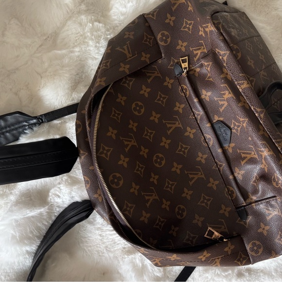 Louis Vuitton Brown Monogram Canvas Tote with Black Straps - Picture 10 of 10